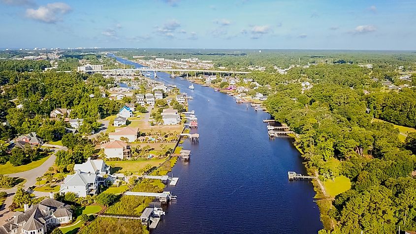 Aerial view of Little River, South Carolina