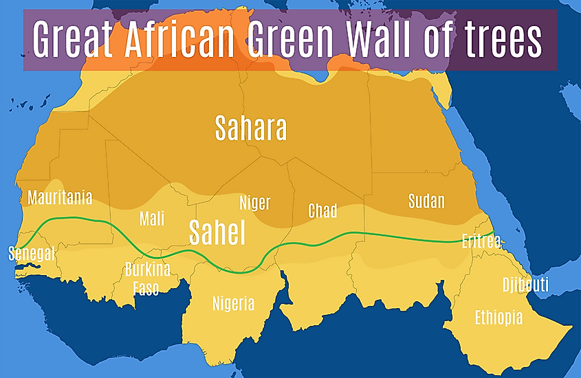 The Great African Green Wall of the Sahara and the Sahel.