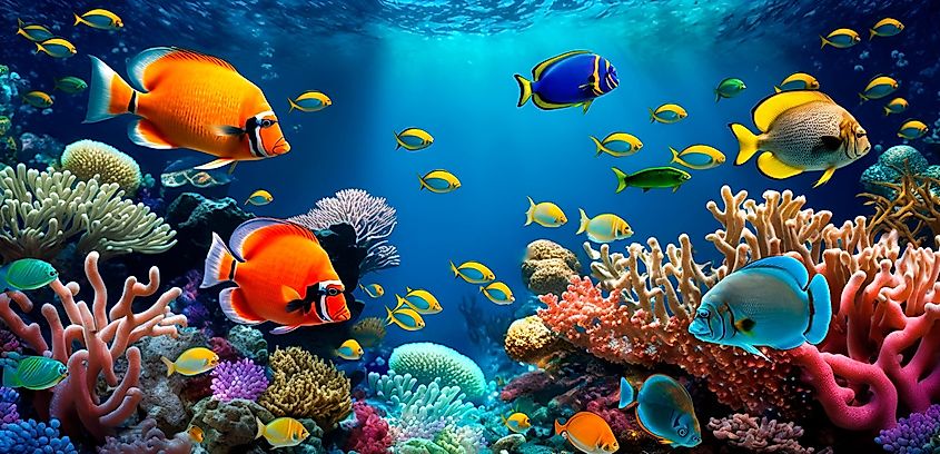 Tropical fish in a coral reef