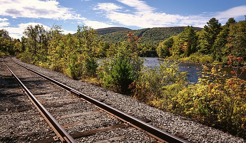 Rail line in North Creek, Adirondacks