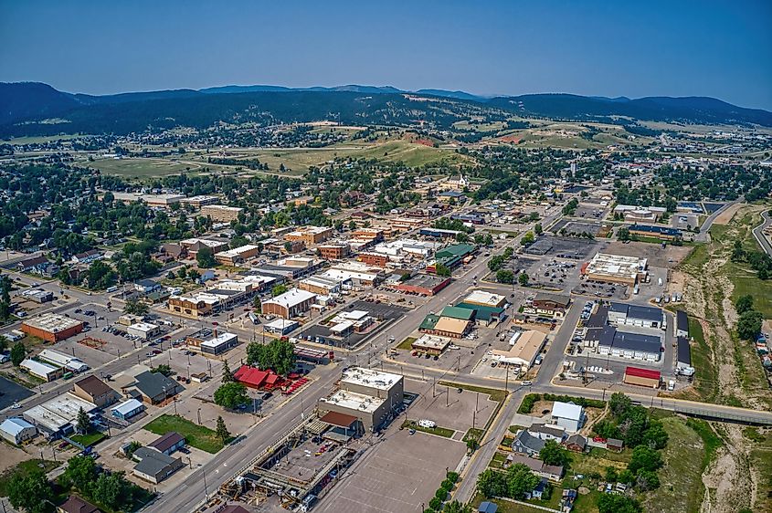 Aerial view of Sturgis, South Dakota.