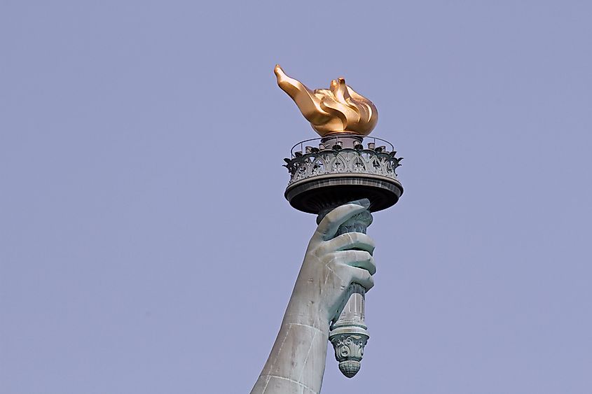 The torch of the Statue of Liberty.