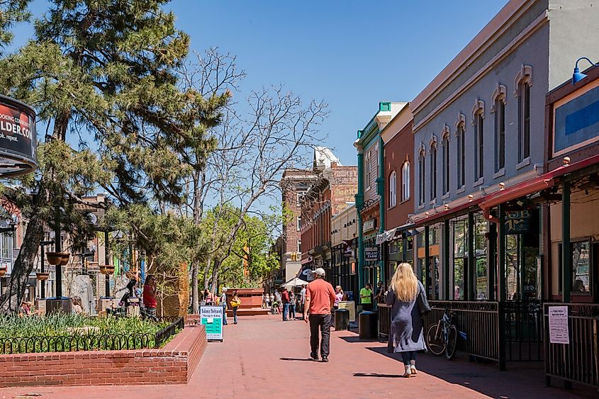 Stores on Pearl Street, Boulder.