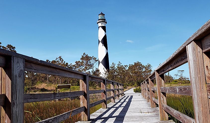 Cape Lookout lighthouse in Outer Banks, NC