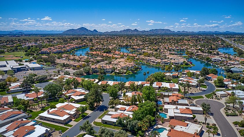 A residential neighborhood in Scottsdale, Arizona.