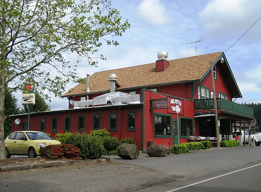 Helvetia Tavern on Helvetia Road in Helvetia, Oregon.