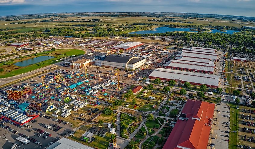 Aerial  view of the Nebraska State Fair in Grand Island, Nebraska