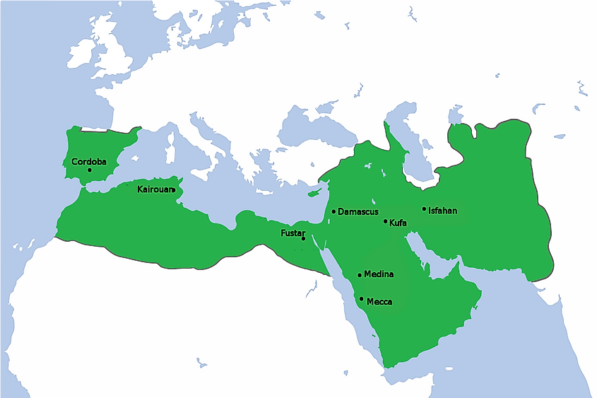 Umayyad Caliphate map