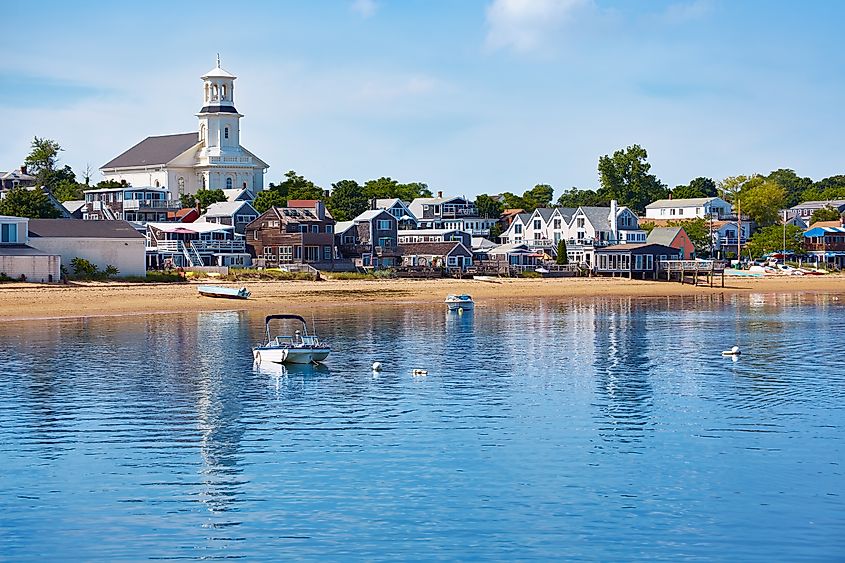 The beautiful town of Provincetown, Massachusetts nestled at the tip of Cape Cod.