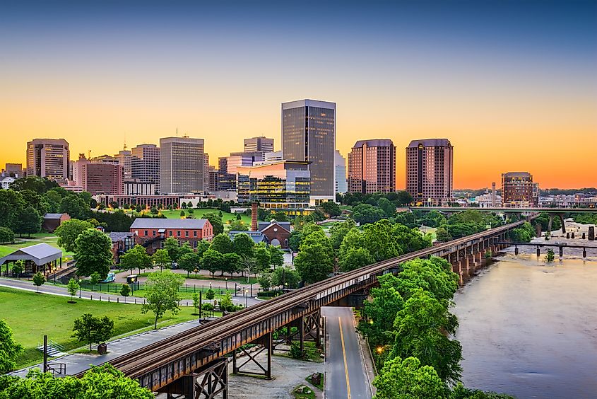Downtown skyline of Richmond, Virginia, USA.