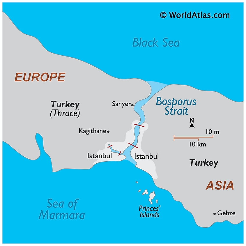 Bosphorus Strait map