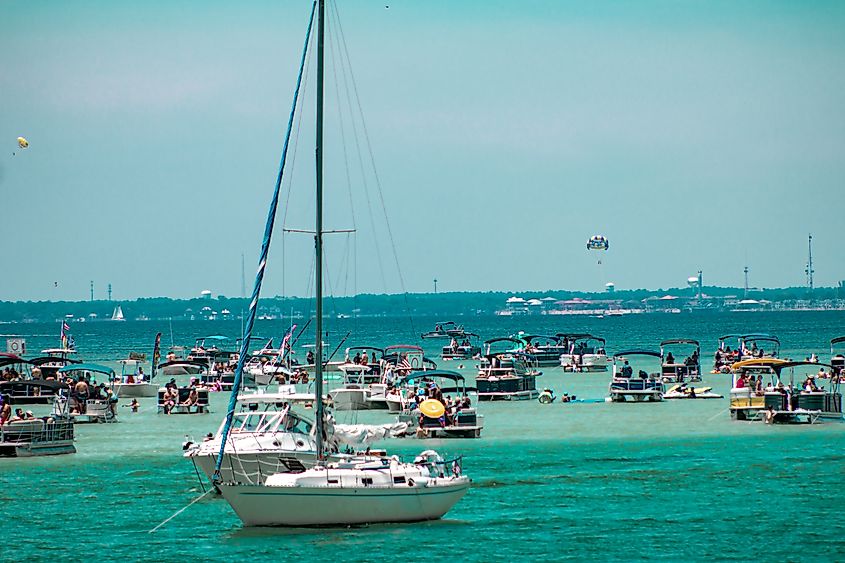 A crowded harbor at Destin, Florida.