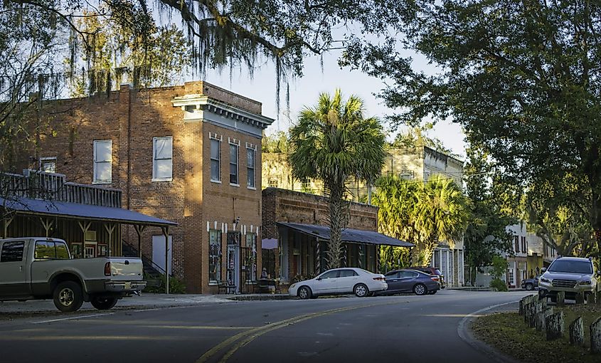 Historic downtown Micanopy, near Gainesville, Florida.