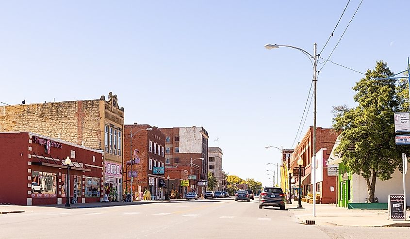 The old business district on Main Street, Pawhuska, Oklahoma.