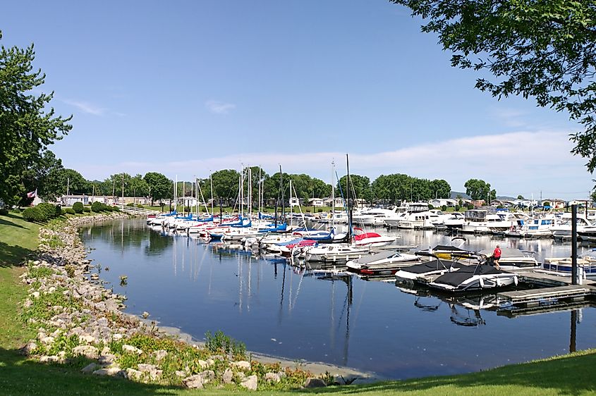 Boat dock in Lake City, Minnesota.