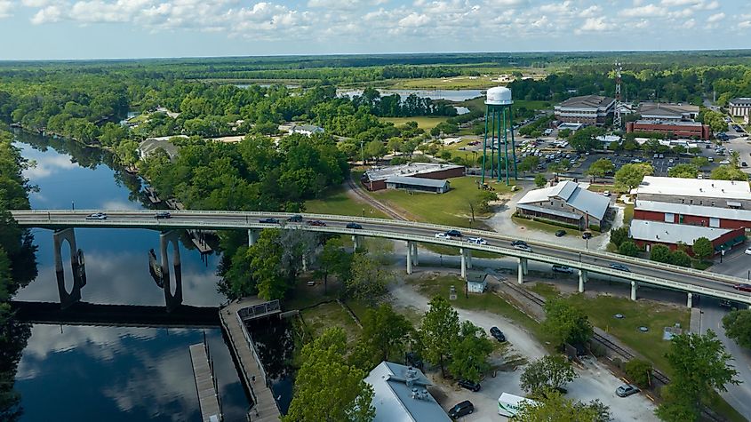 Aerial view of Conway, South Carolina.