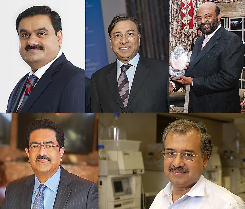 Indian Billionaires: Guatam Adani, Lakshmi Mittal, Shiv Nadar, Kumar Mangalam Birla, Dilip Shanghvi
