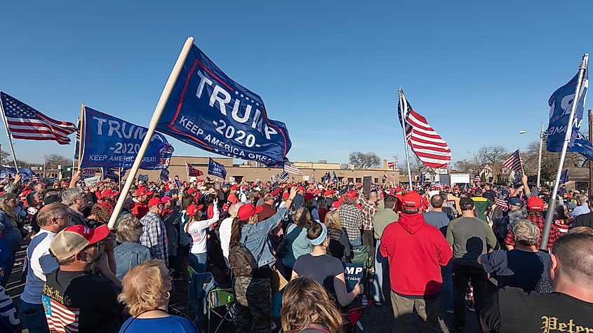 0: The Republican Party of Milwaukee County held a DEFEND YOUR VOTE RALLY after it was announced that the Biden/ Harris ticket had won the 2020 election