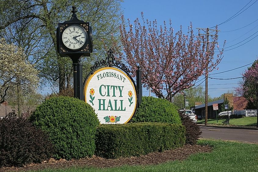 Florissant City Hall and clock