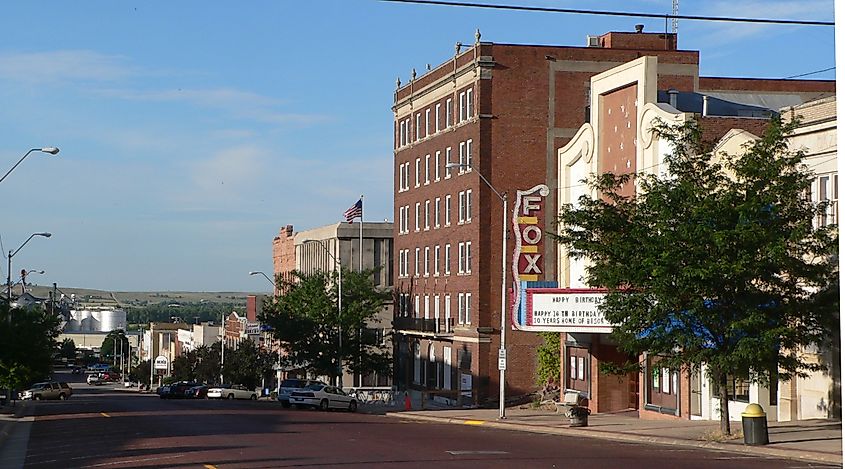 West side of George Norris Avenue, looking south from about E Street in downtown McCook, Nebraska.