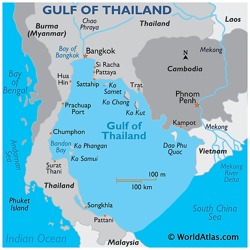 gULF OF Thailand map