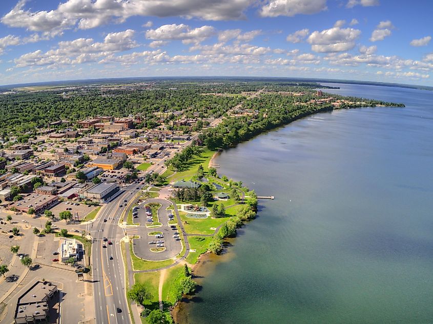 Aerial view of Bemidji, Minnesota