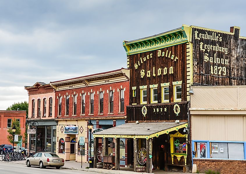Legendary saloon bar in the historic mining town of Leadville, Colorado. Editorial credit: Sandra Foyt / Shutterstock.com