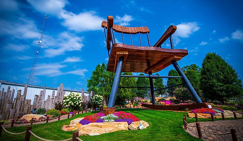 Giant wooden chair in Casey, Illinois.