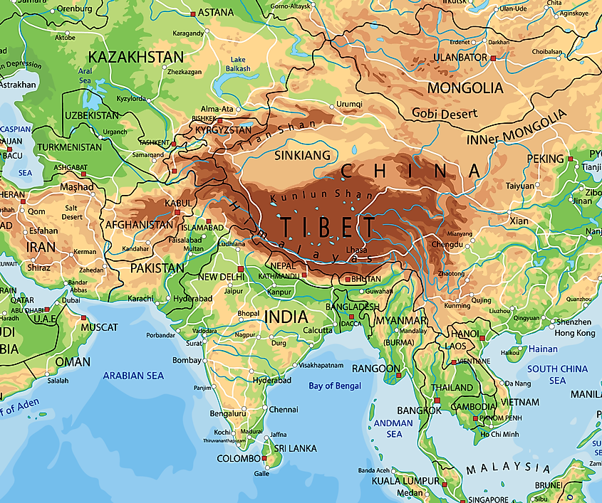 Tibetan Plateau map