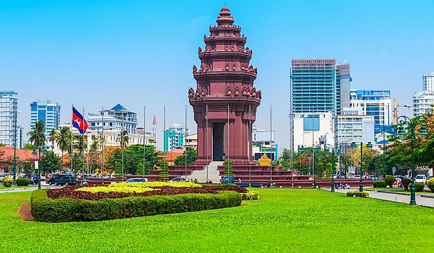 The Independence Monument or Vimean Ekareach in Phnom Penh city, capital of Cambodia