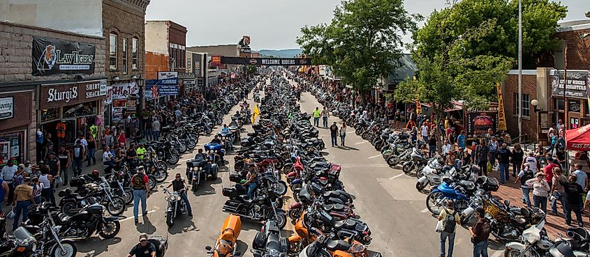 Sturgis, South Dakota USA - August 5, 2015 Annual motorbike Rally.