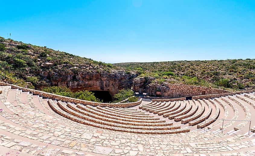 The empty amphitheater at Carlsbad Caverns National Park in New Mexico. 