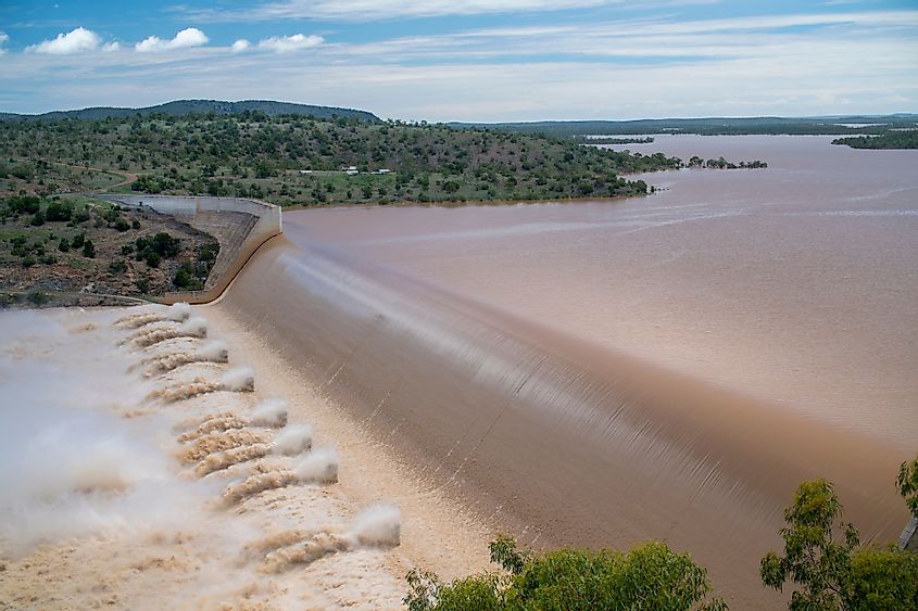 Burdekin Dam spillway at Lake Dalrymple, Queensland, Australia