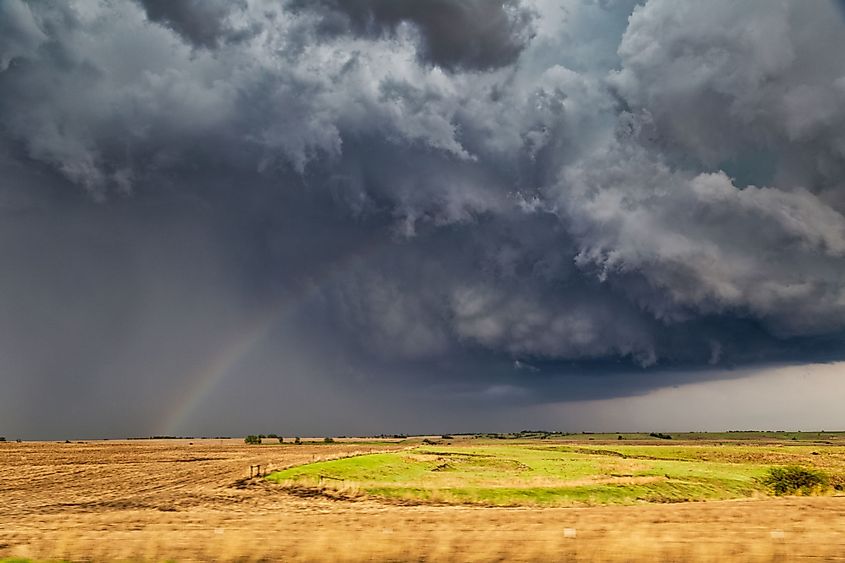 Cyclical tornadic supercell in between tornadoes in McCook, Nebraska