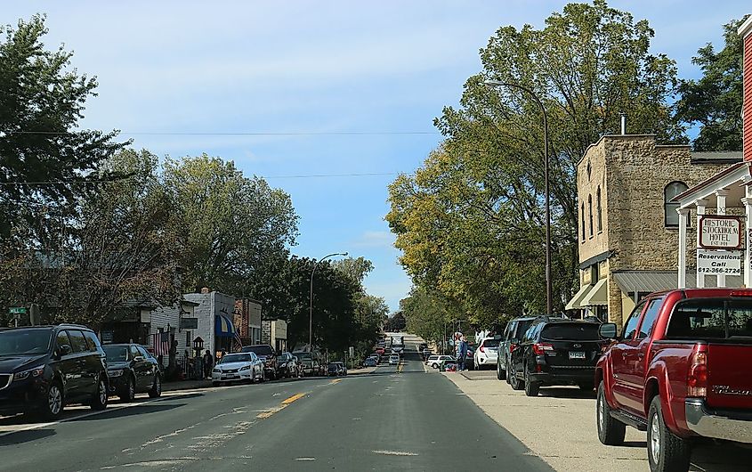 Downtown Stockholm, Wisconsin on WIS35
