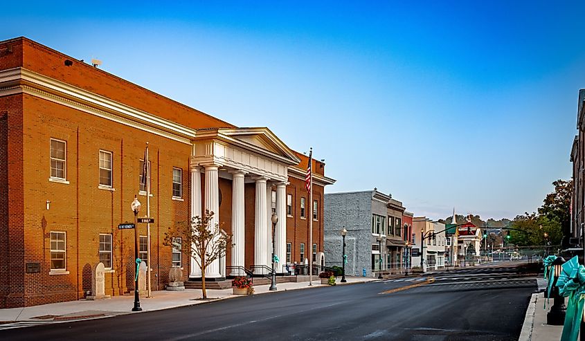 Downtown street in Somerset, Kentucky.