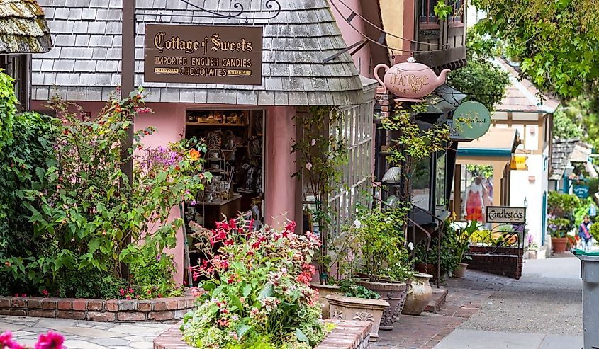  Quaint ivy covered shops in Carmel-by-the-Sea.