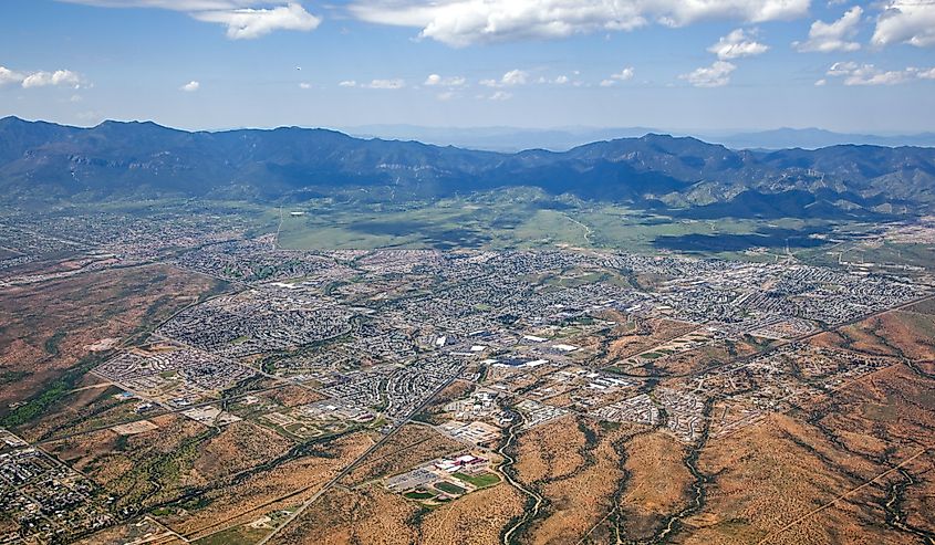Aerial view of Sierra Vista, Arizona