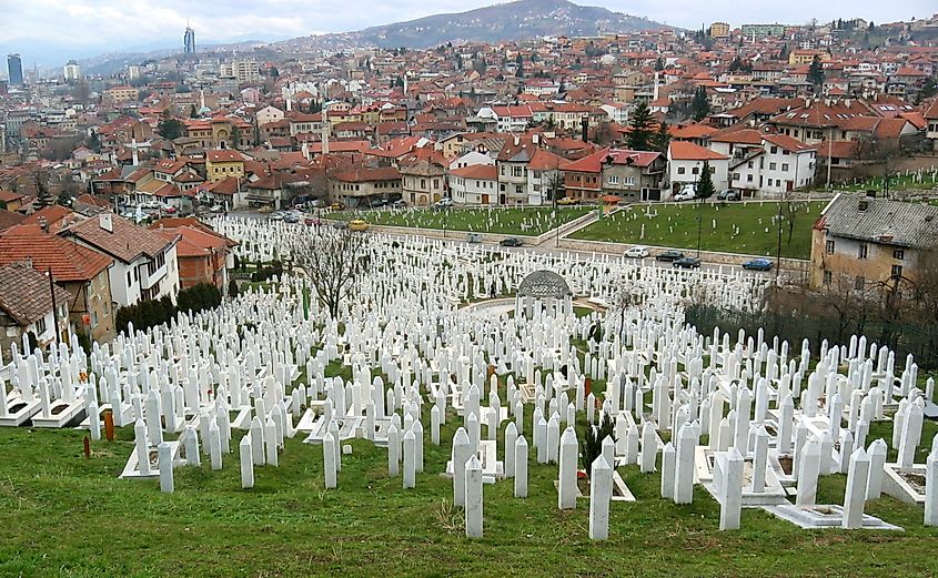 The Martyrs' Memorial Cemetery Kovači for victims of the war in Stari Grad.