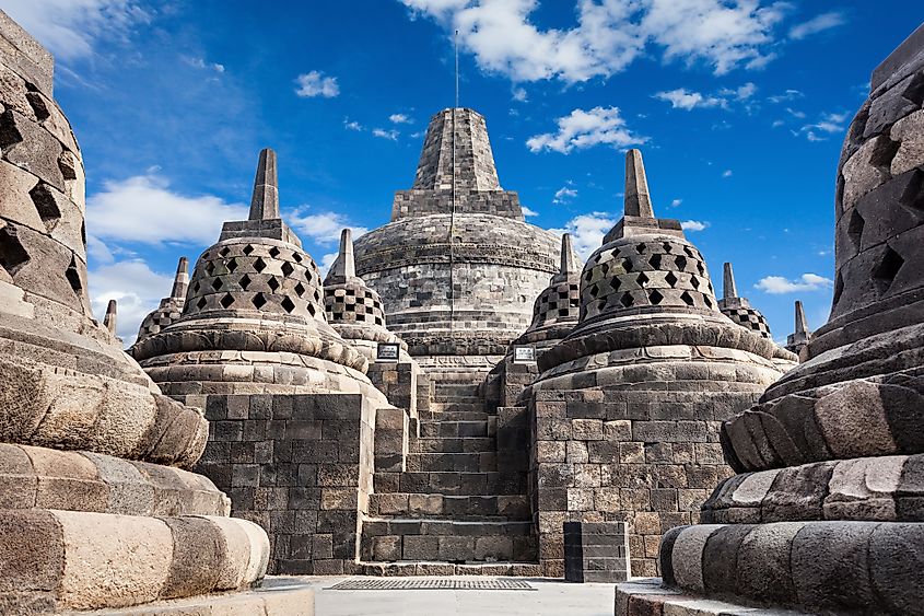 Borobudur temple stupas