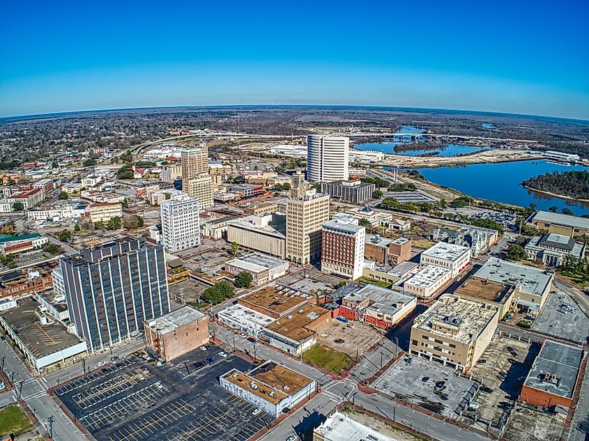 An aerial view of Beaumont, Texas