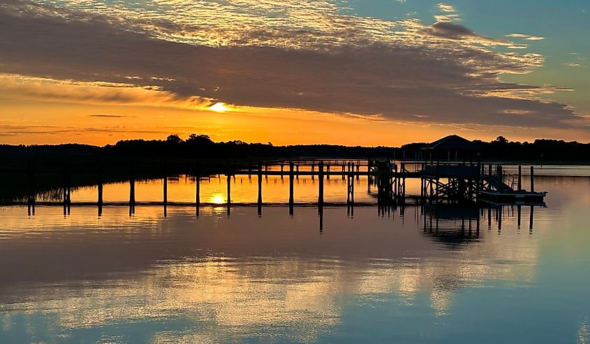 Sunrise McClellanville, South Carolina along the water