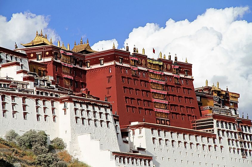 The Potala Palace is a dzong fortress in Lhasa, Tibet
