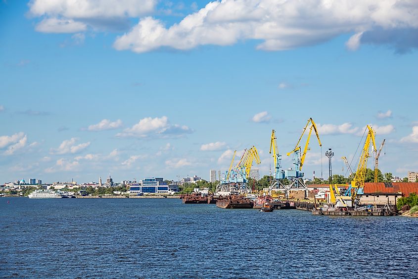 Volga river port