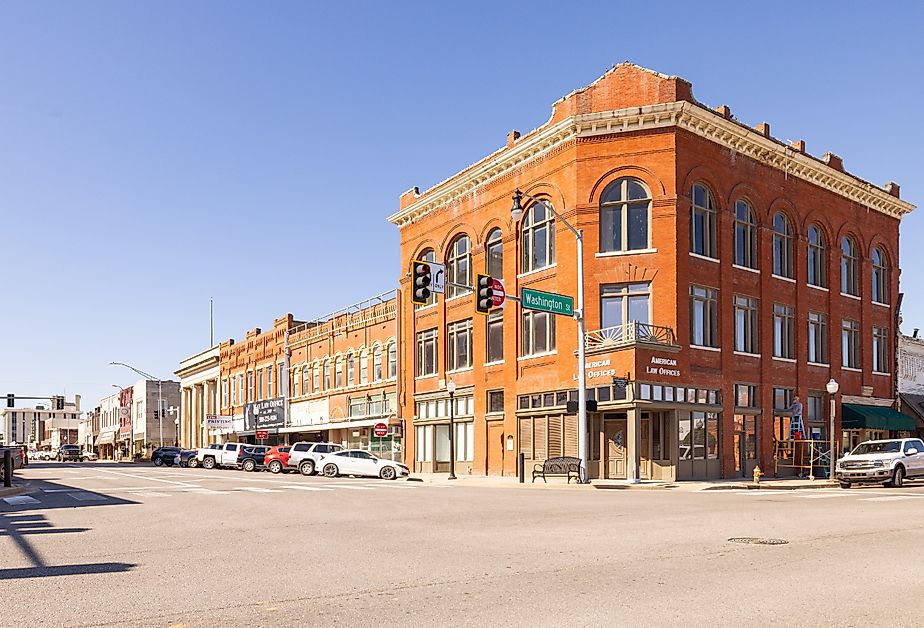 The old business district on Main Street in Ardmore, Oklahoma. Image credit Roberto Galan via Shutterstock
