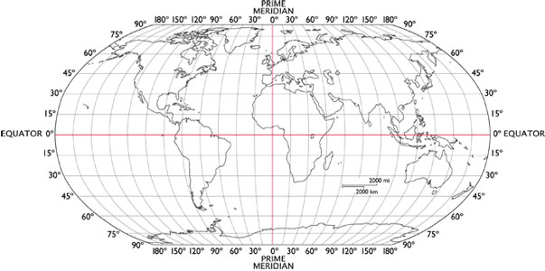 Printable Map Of The World With Coordinates