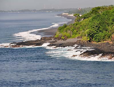 black sand beach