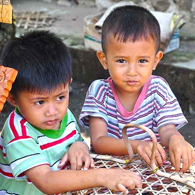 two little boys in bali