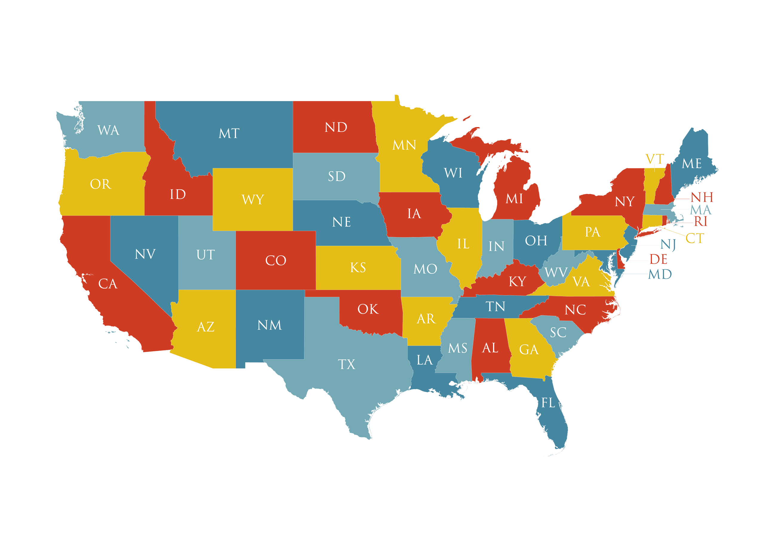 USA States map