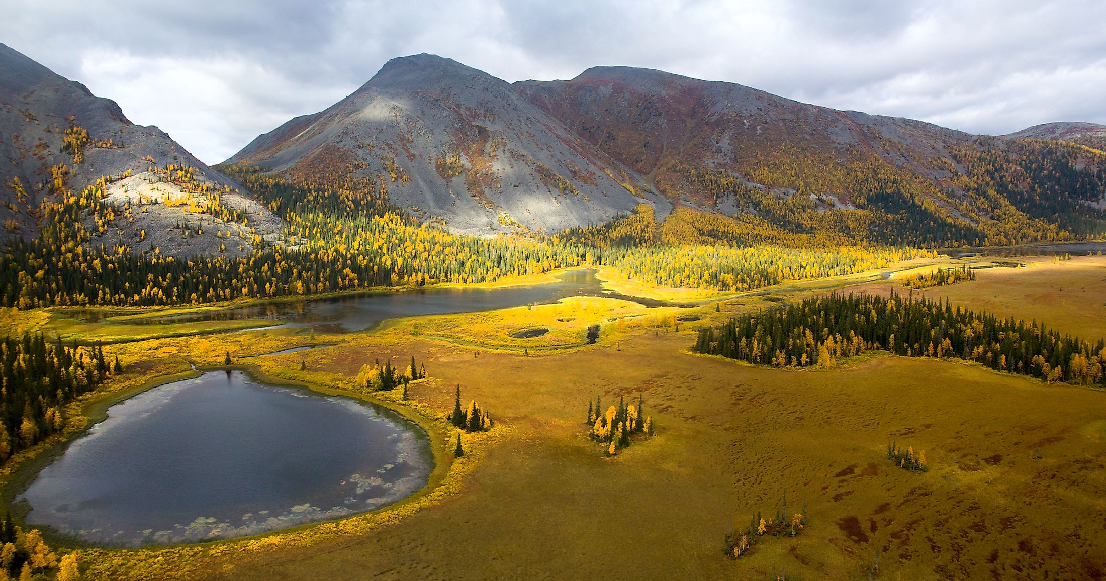 The spectacular landscape of the Ural Mountains.